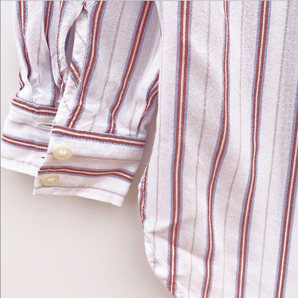 Loft Striped Button Down Shirt Pockets Long Sleeve - Picture 6 of 6